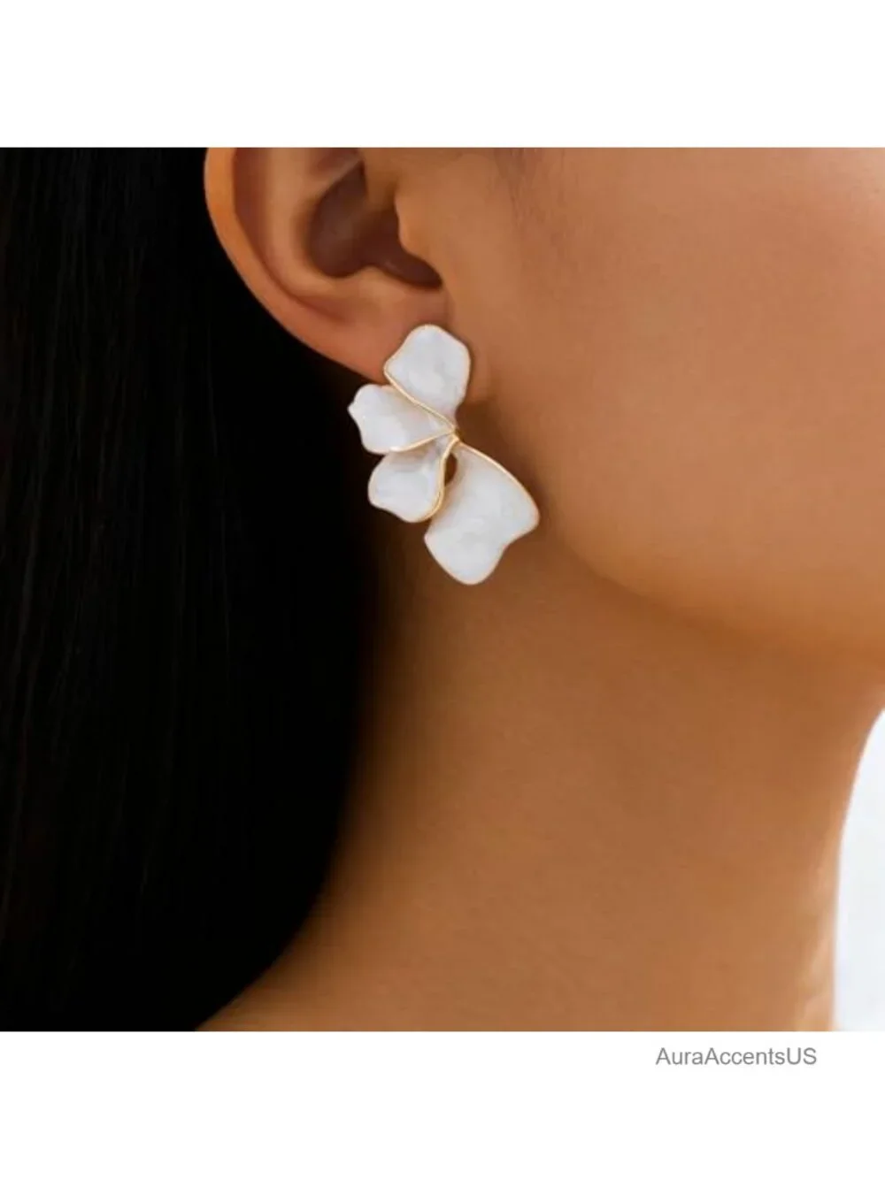 Chunky Statement Earrings Large Floral Ginkgo Leaf Dangle Drop